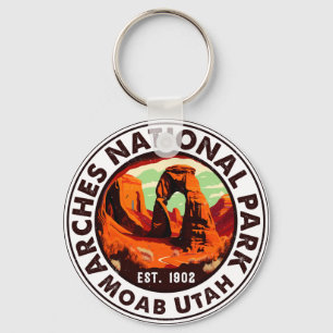 Moab Arches National Park Utah Delicate Arch Retro Key Ring