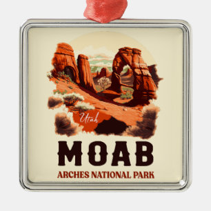 Moab Arches National Park Utah Delicate Arch Retro Metal Ornament