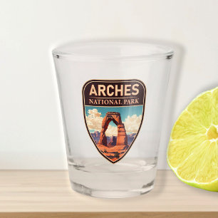 Moab Arches National Park Utah Delicate Arch Retro Shot Glass