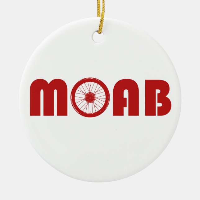 Moab (Bike Wheel) Ceramic Ornament (Front)