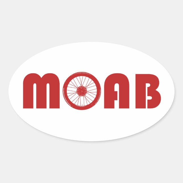 Moab (Bike Wheel) Oval Sticker (Front)