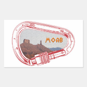 Moab Climbing Carabiner Rectangular Sticker