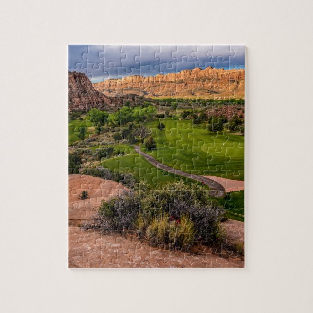 Moab Desert Canyon Golf Course at Sunrise Jigsaw Puzzle (Vertical)
