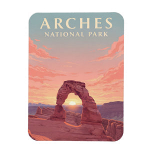 Moab Utah Arches National Park Sunset Magnet