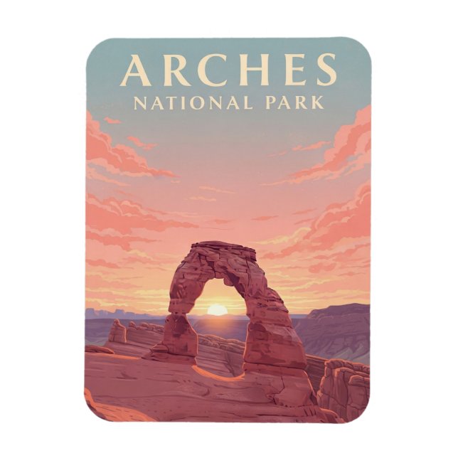 Moab Utah Arches National Park Sunset Magnet (Vertical)