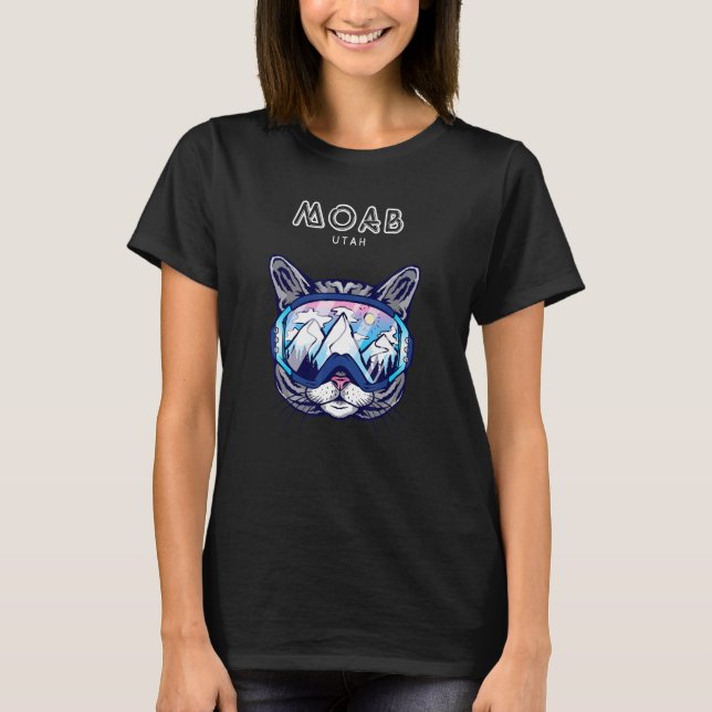 Moab Utah   Cat Ski Googles T-Shirt (Front)