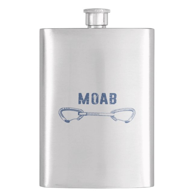 Moab Utah Climbing Quickdraw Hip Flask (Front)