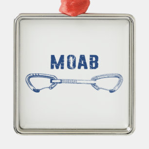 Moab Utah Climbing Quickdraw Metal Ornament