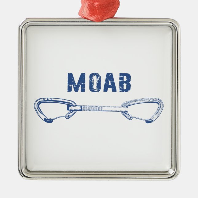 Moab Utah Climbing Quickdraw Metal Ornament (Front)