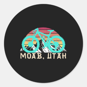Moab Utah Mountain Bike For Hiking Mountain Biking Classic Round Sticker