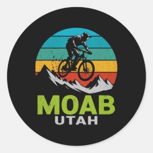 Moab Utah Mountain Biking Adventure Classic Round Sticker