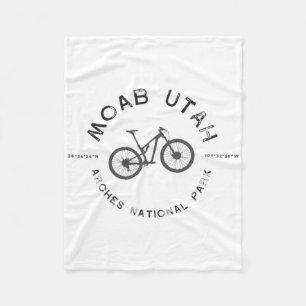 Moab Utah Mountain Biking T Fleece Blanket