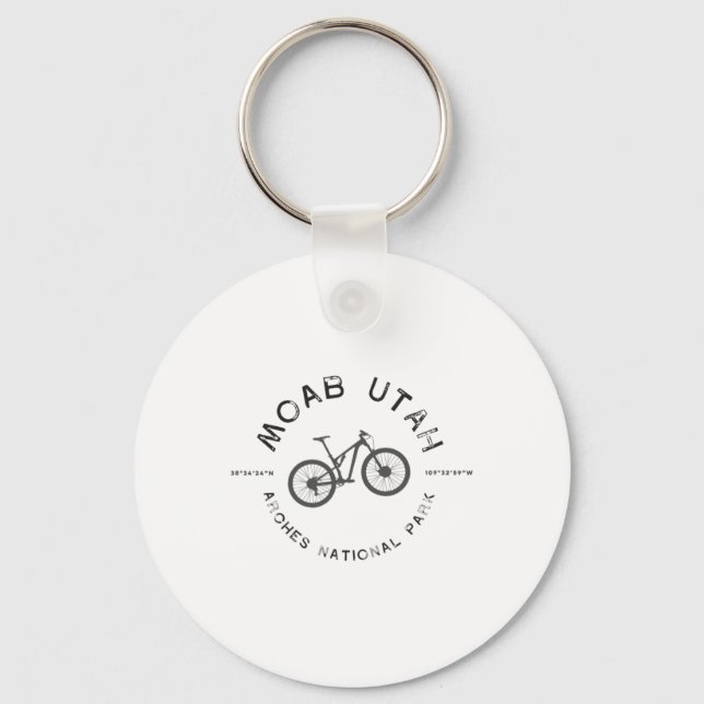 Moab Utah Mountain Biking T  Key Ring (Front)