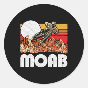 Moab Utah Mountain Biking Vintage Retro 80s Vibe G Classic Round Sticker