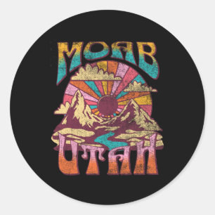 Moab Utah Nature Hiking Mountains Outdoors Vintage Classic Round Sticker