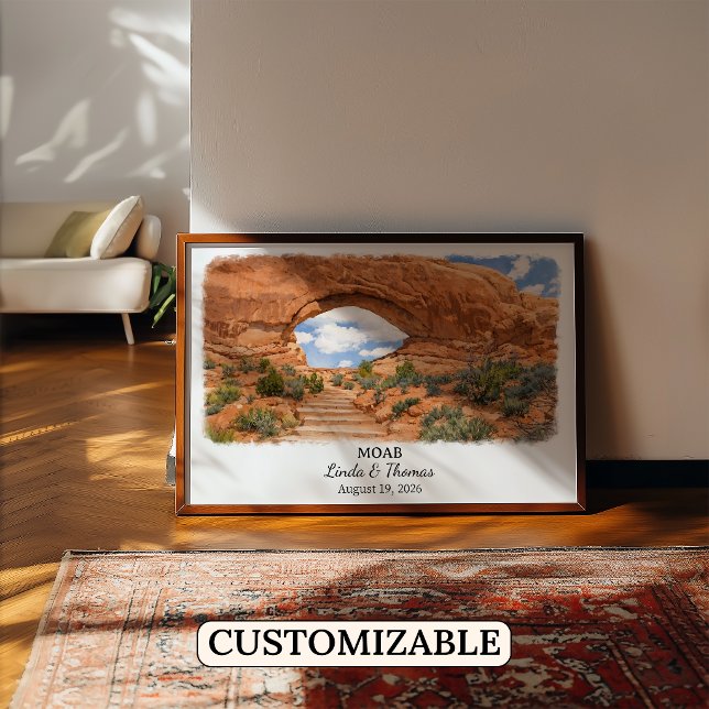 Moab Utah Poster, Watercolor, Custom Poster (Creator Uploaded)