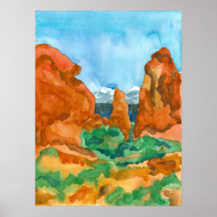 Moab Utah Southwest Desert Red Rock Mountains  Poster