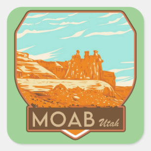 Moab Utah Square Stickers
