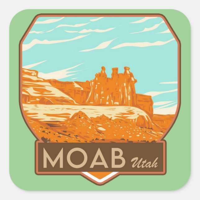 Moab Utah Square Stickers (Front)
