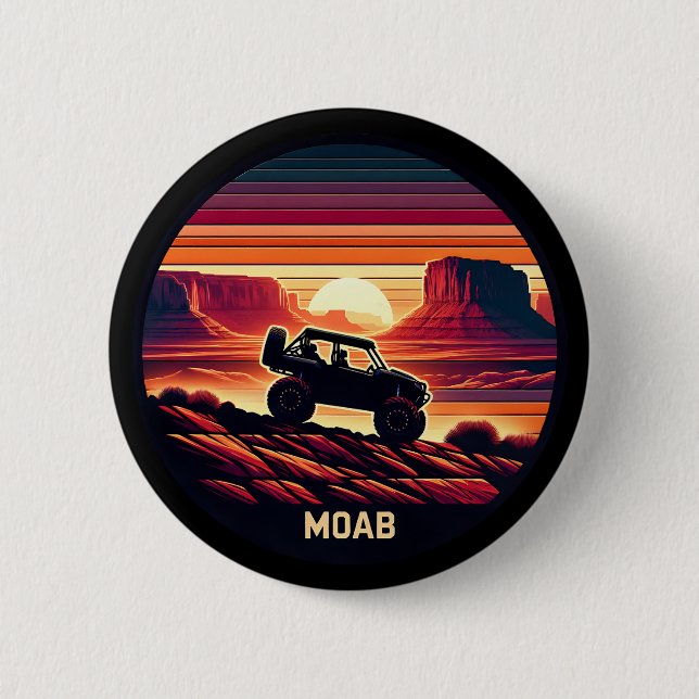Moab Utah UTV Sunset Red Rocks 6 Cm Round Badge (Front)