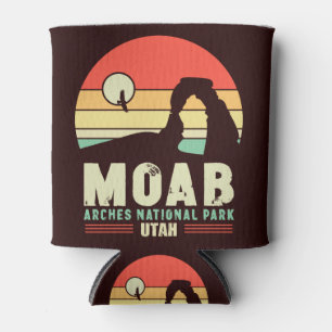 Moab Utah Vintage Desert Sunset Retro Souvenir 60s Can Cooler