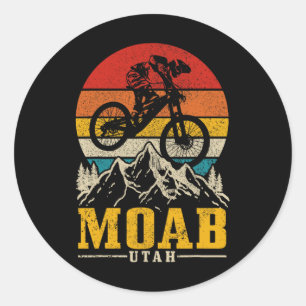Moab Utah Vintage Mountain Bike Mtb Downhill Usa Classic Round Sticker