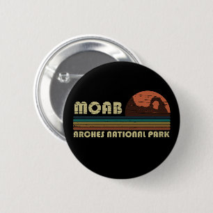 Moab Utah vintage sunset Arches national park 6 Cm Round Badge