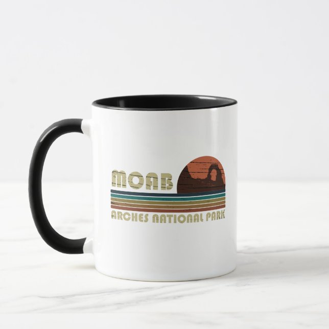 Moab Utah vintage sunset Arches national park Mug (Left)
