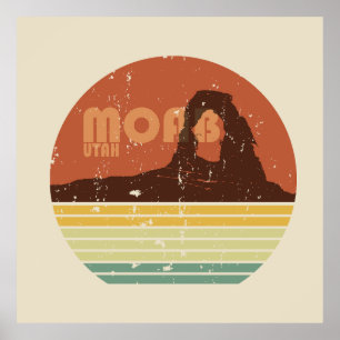 Moab Utah vintage sunset Arches national park Poster