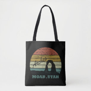 Moab Utah vintage sunset Arches national park Tote Bag