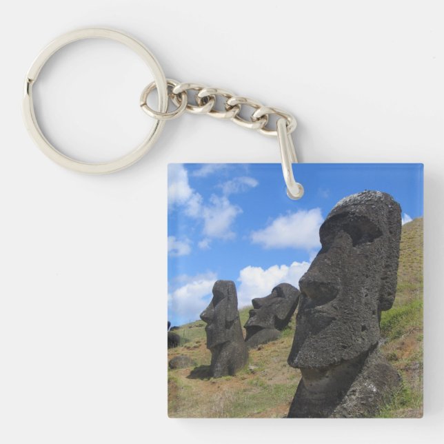Moai at Rano Raraku, Easter Island Key Ring (Front)