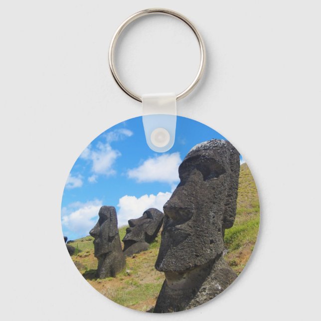 Moai at Rano Raraku Easter Island Key Ring (Front)