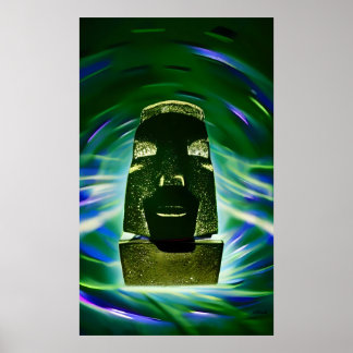 Moai Boat Poster