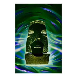 Moai Boat Poster
