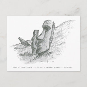 Moai, Easter Island, Chile Postcard