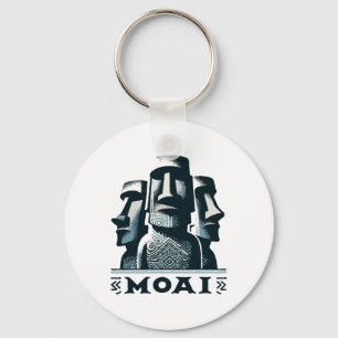 Moai Easter Island Heads Key Ring