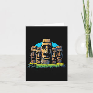Moai Heads Easter Island Easter Day Cute Card