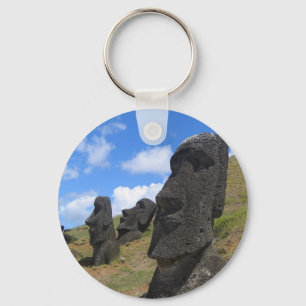 Moai on Easter Island Key Ring