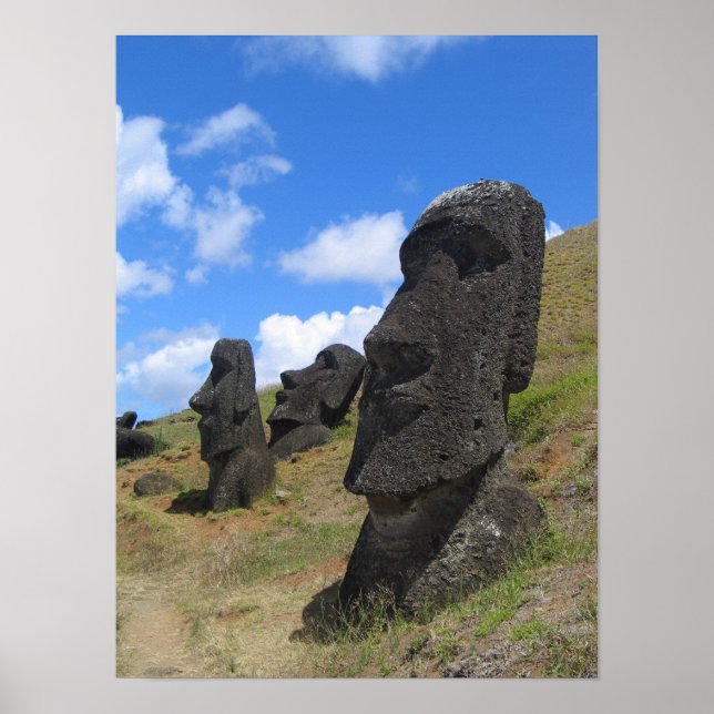 Moai on Easter Island Poster (Front)