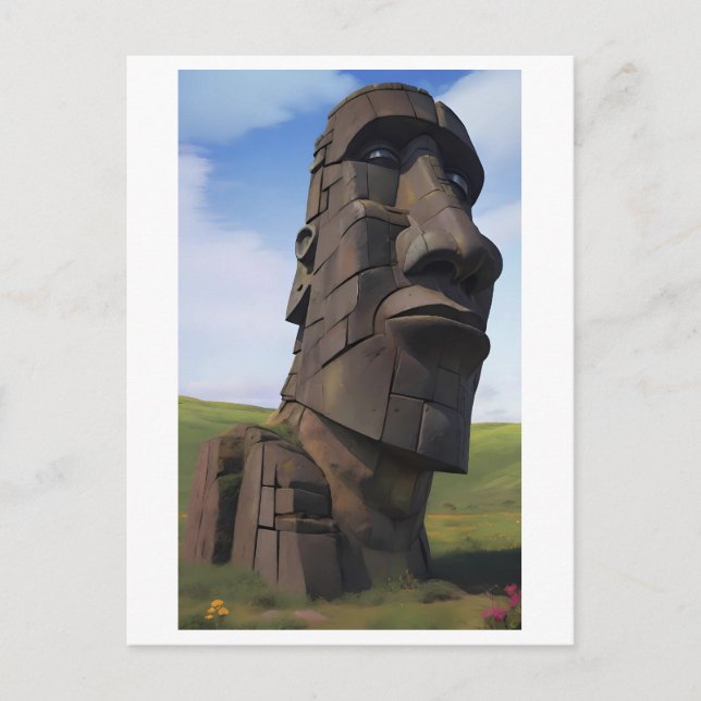 Moai on the Molehill Postcard (Front)