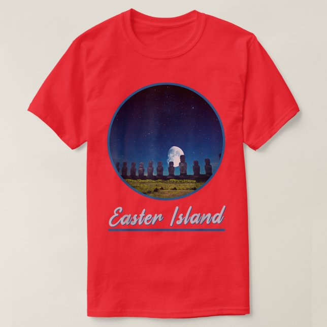 Moai Statue Easter Island At Night Easter Island84 T-Shirt (Design Front)