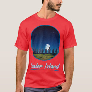 Moai Statue Easter Island At Night Easter Island84 T-Shirt