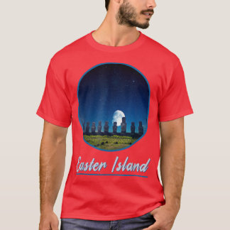 Moai Statue Easter Island At Night Easter Island84 T-Shirt