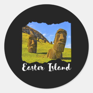 Moai Statue Easter Island Classic Round Sticker