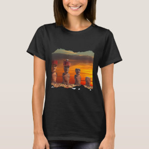 Moai Statue Easter Island Long Sleeve  T-Shirt