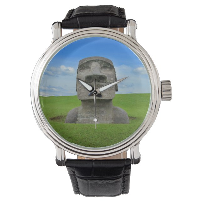 Moai statue easter island travel tourism monument watch (Front)