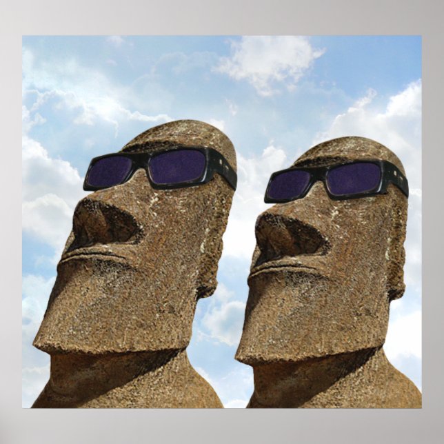Moai with Sunglasses - Poster (Front)