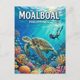 Moalboal Turtle Reef Philippines Postcard