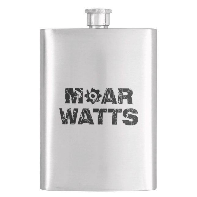 Moar Watts Hip Flask (Front)