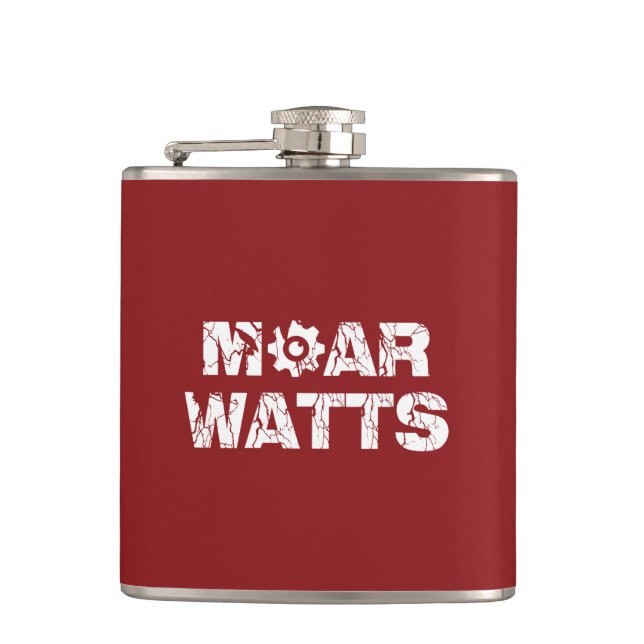 Moar Watts Hip Flask (Front)